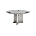 Technische Titel in het Nederlands: **Moderne Roestvrijstalen Tafel met Rond Ontwerp**