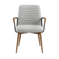 **Designstoel met houten poten en gestoffeerde zitting**