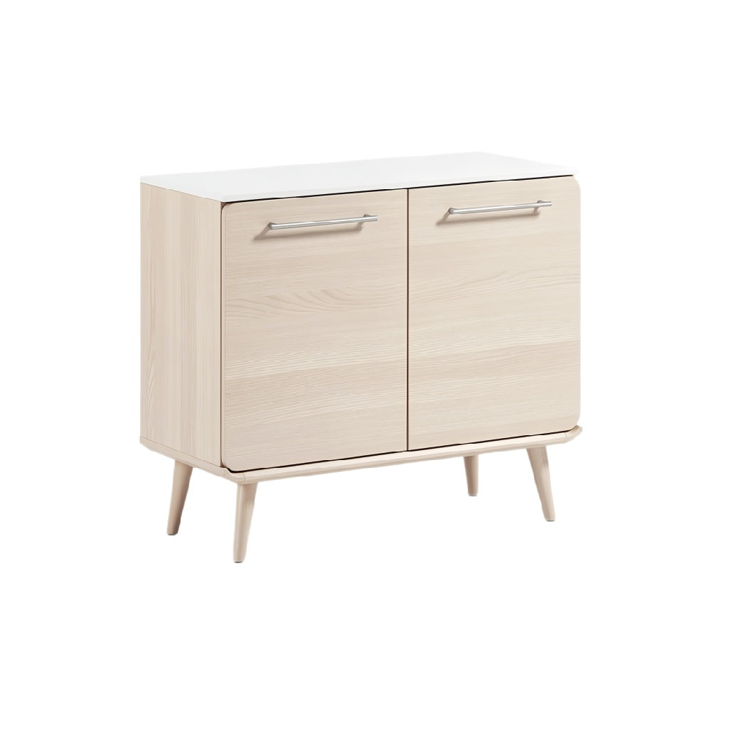 Titel in het Nederlands: **Moderne Kast met twee Deuren en Houten Pootjes**
