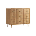 **Titel in het Nederlands: Moderne Houten Dressoirkast met Geprofileerde Deuren en Handgrepen**