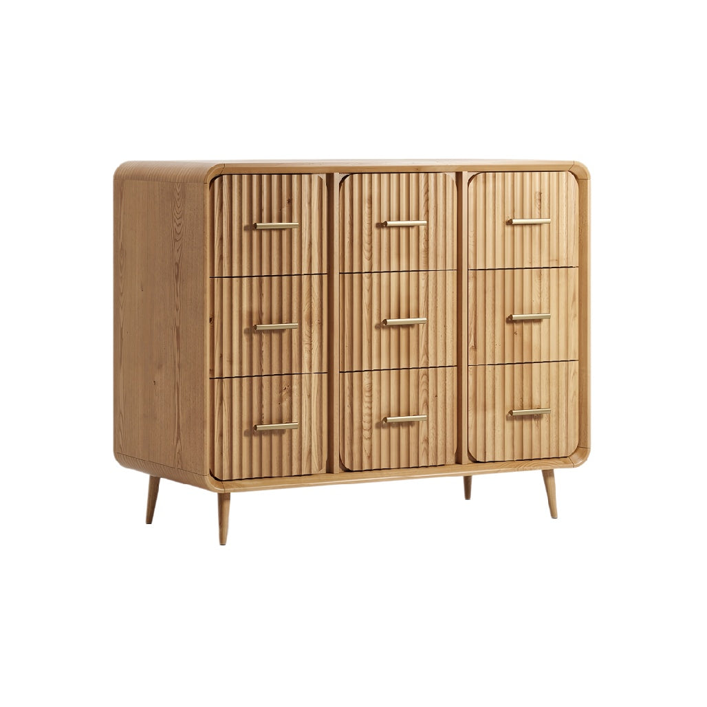 **Titel in het Nederlands: Moderne Houten Dressoirkast met Geprofileerde Deuren en Handgrepen**