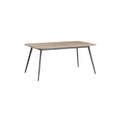 **Modern Eettafel met Houten Blad en Slanke Metalen Poten**